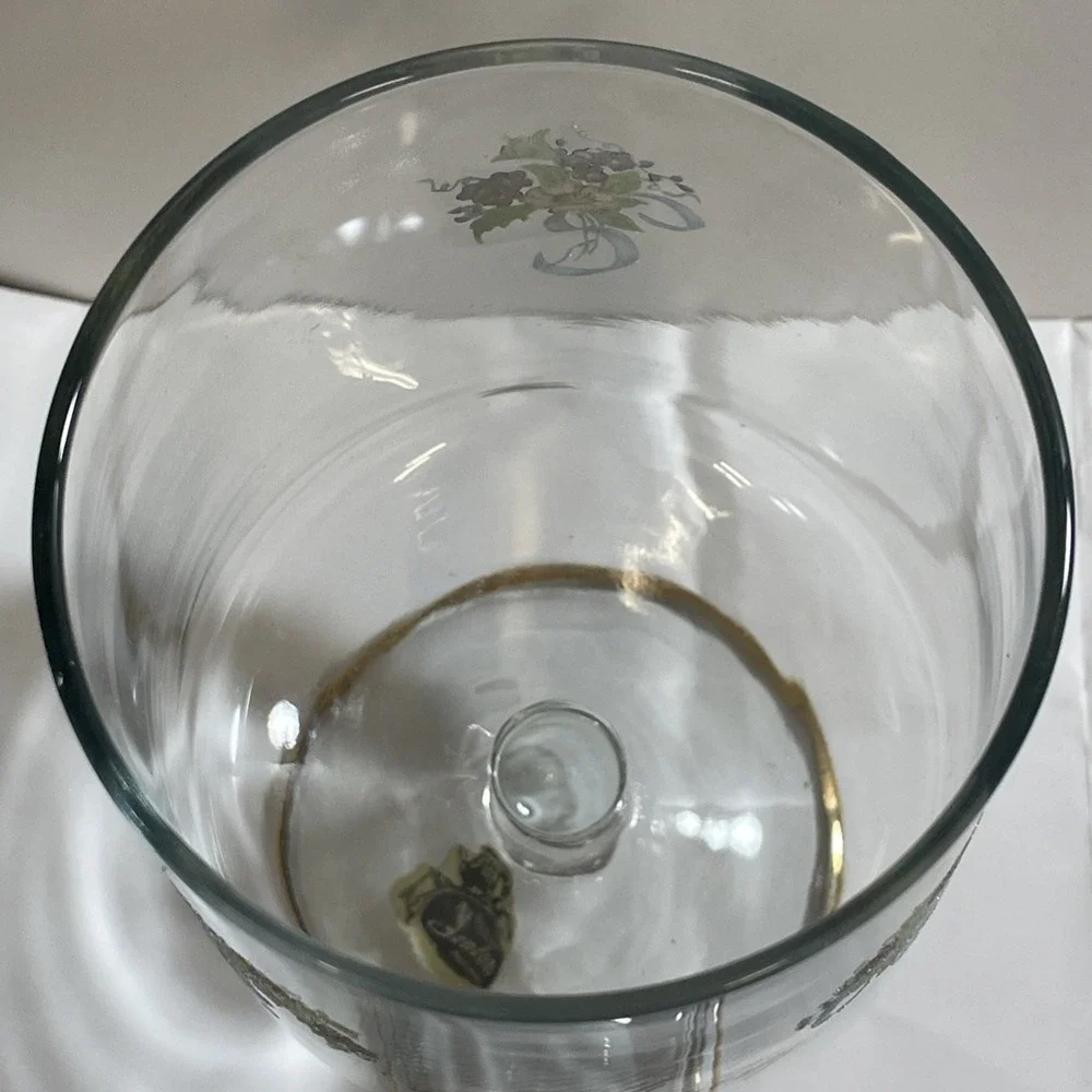 FENTON‎ GLASS 50th ANNIVERSARY COVERED CANDY DISH GOLD TRIM FLORAL CLEAR Glass